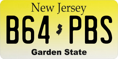 NJ license plate B64PBS