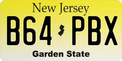 NJ license plate B64PBX