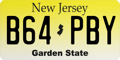 NJ license plate B64PBY
