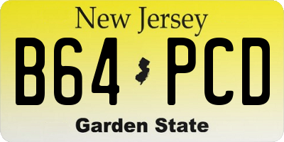 NJ license plate B64PCD