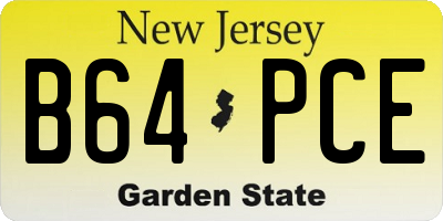 NJ license plate B64PCE