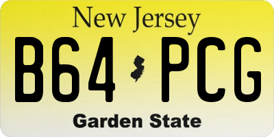NJ license plate B64PCG