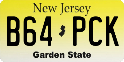 NJ license plate B64PCK