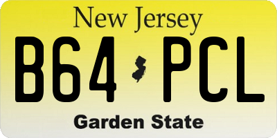 NJ license plate B64PCL