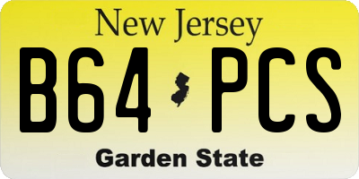 NJ license plate B64PCS