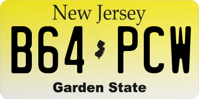 NJ license plate B64PCW