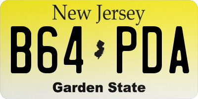 NJ license plate B64PDA