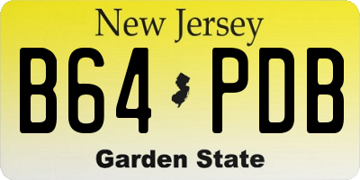 NJ license plate B64PDB
