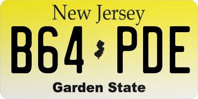 NJ license plate B64PDE