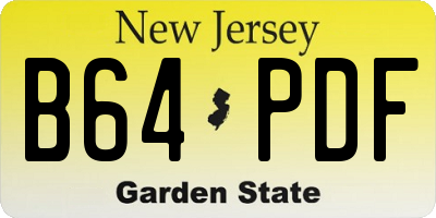NJ license plate B64PDF