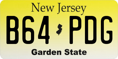 NJ license plate B64PDG
