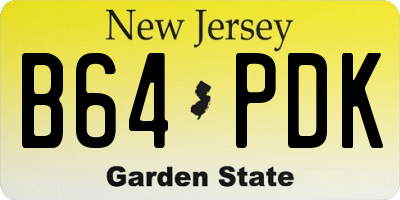 NJ license plate B64PDK