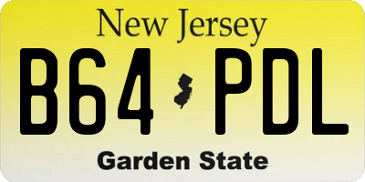NJ license plate B64PDL