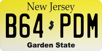 NJ license plate B64PDM
