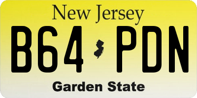NJ license plate B64PDN