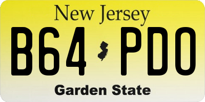 NJ license plate B64PDO