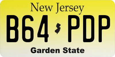 NJ license plate B64PDP