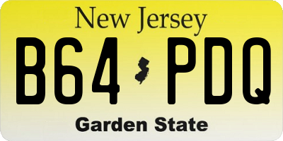 NJ license plate B64PDQ
