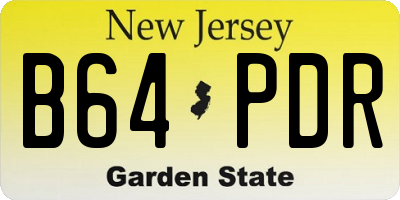 NJ license plate B64PDR