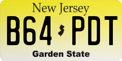NJ license plate B64PDT