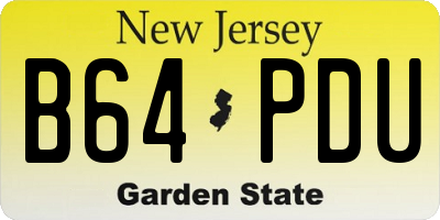 NJ license plate B64PDU