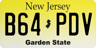 NJ license plate B64PDV