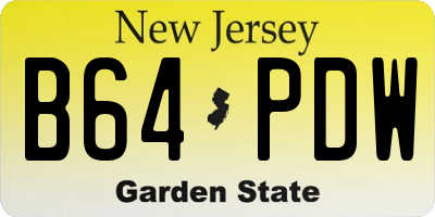 NJ license plate B64PDW