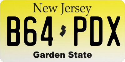 NJ license plate B64PDX