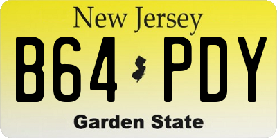 NJ license plate B64PDY