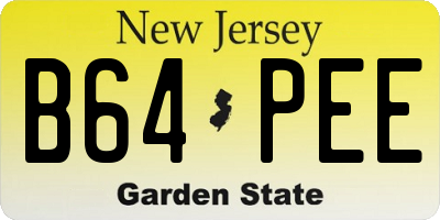 NJ license plate B64PEE