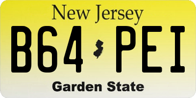 NJ license plate B64PEI