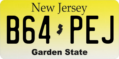 NJ license plate B64PEJ