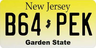 NJ license plate B64PEK