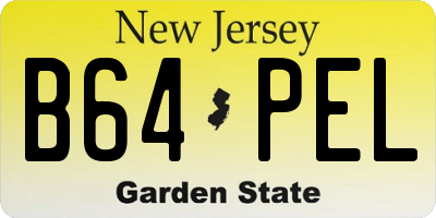 NJ license plate B64PEL