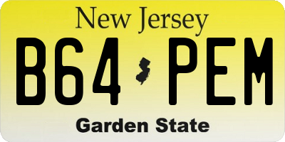 NJ license plate B64PEM