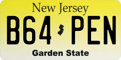 NJ license plate B64PEN