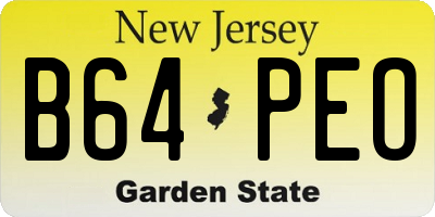 NJ license plate B64PEO