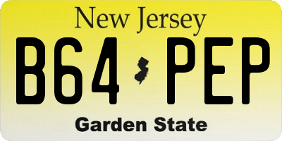 NJ license plate B64PEP
