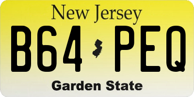 NJ license plate B64PEQ