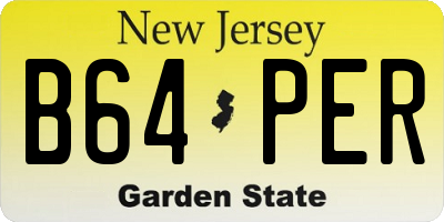 NJ license plate B64PER