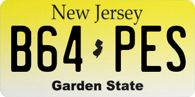 NJ license plate B64PES