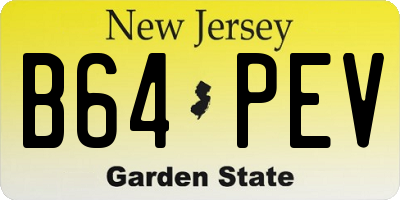 NJ license plate B64PEV