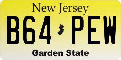 NJ license plate B64PEW