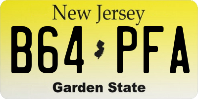 NJ license plate B64PFA
