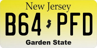 NJ license plate B64PFD