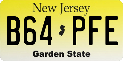 NJ license plate B64PFE