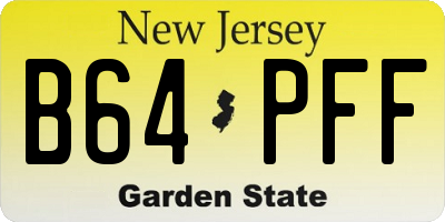NJ license plate B64PFF