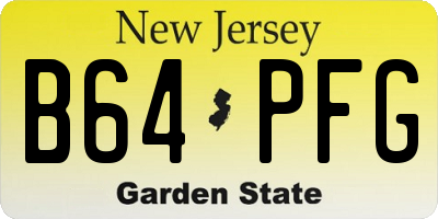 NJ license plate B64PFG