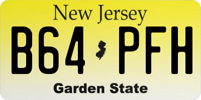 NJ license plate B64PFH