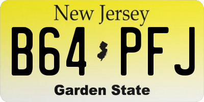 NJ license plate B64PFJ